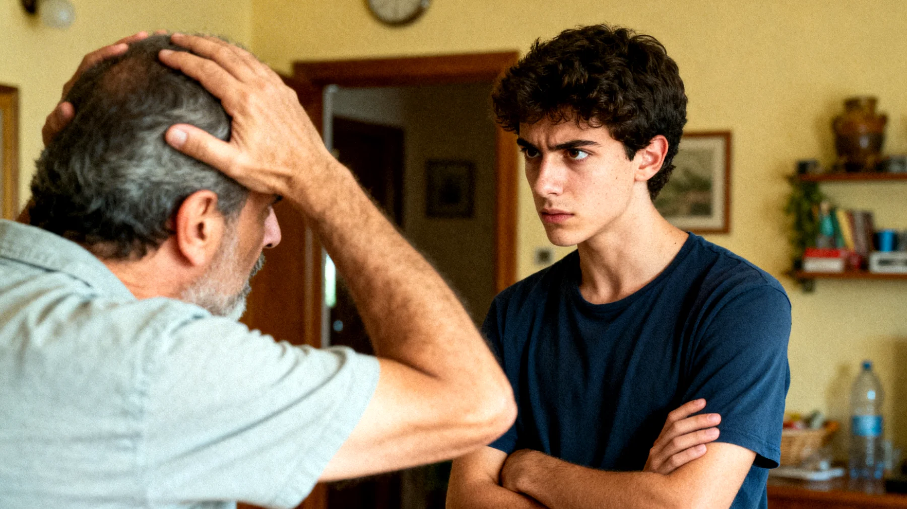Papà fatica a gestire l'impulsività e i comportamenti ribelli del figlio giovane adulto che rifiuta consigli, non rispetta gli accordi familiari e reagisce con atteggiamenti oppositivi ad ogni tentativo di confronto costruttivo"