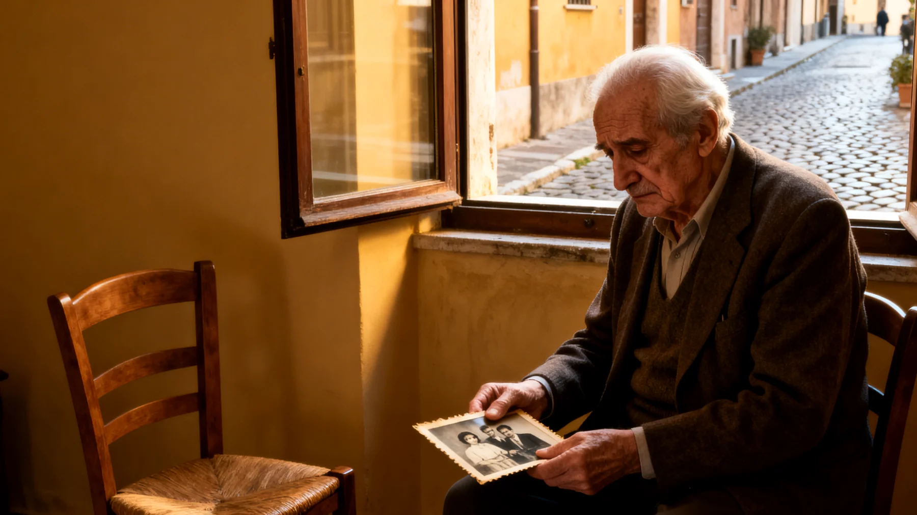 Un nonno che teme di perdere il legame affettivo con i nipoti giovani adulti, ormai autonomi e presi dalle loro vite, carriere e relazioni, e che si sente sempre più escluso e dimenticato"